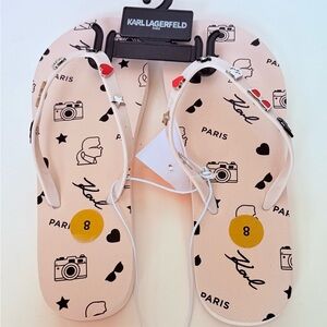 Karl Lagerfeld Paris Flip Flops NWT